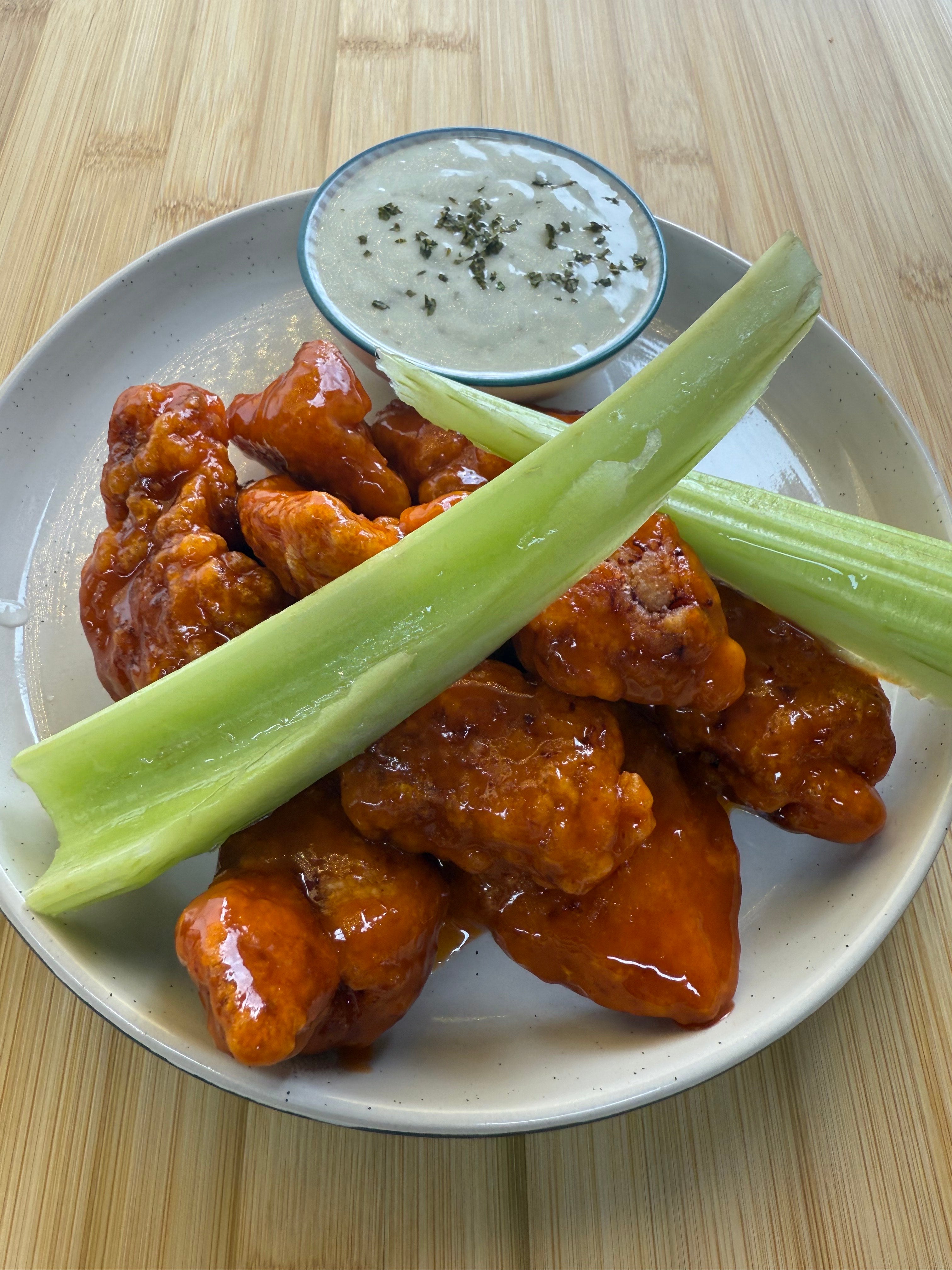 Buffalo Wings Serve With Homemade Bluecheese Sauce