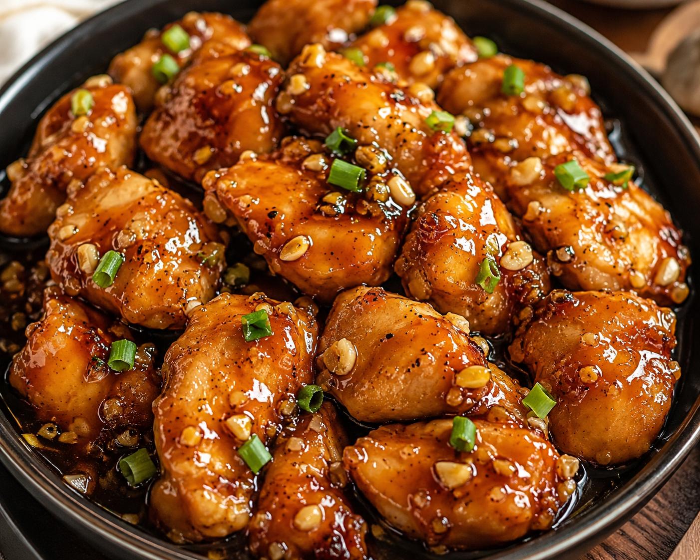 Sticky Honey Garlic Chicken Bites