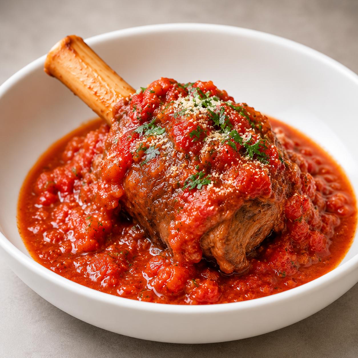 Slow-Braised Lamb Shank in Napoli Sauce